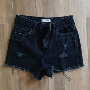 Italian brand black denim shorts